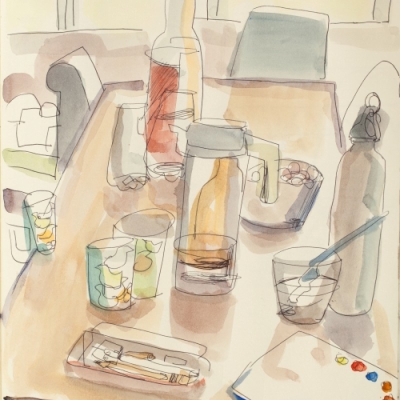 Cups and palette