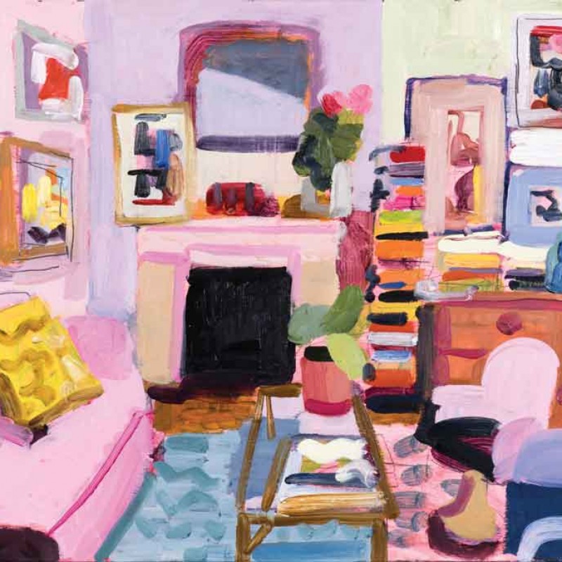 The pink couch