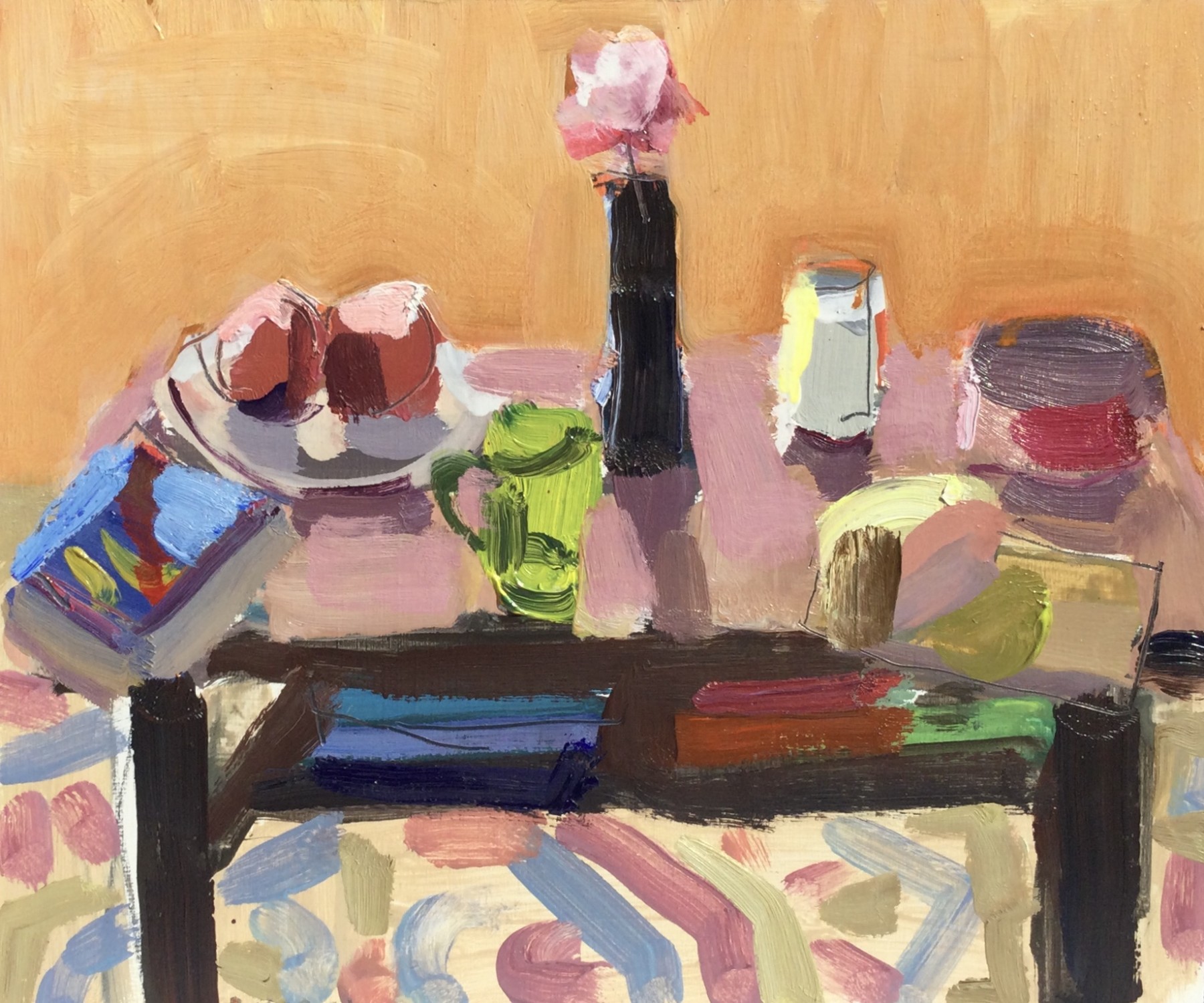 John Bokor, 2021, oil on board, Still life