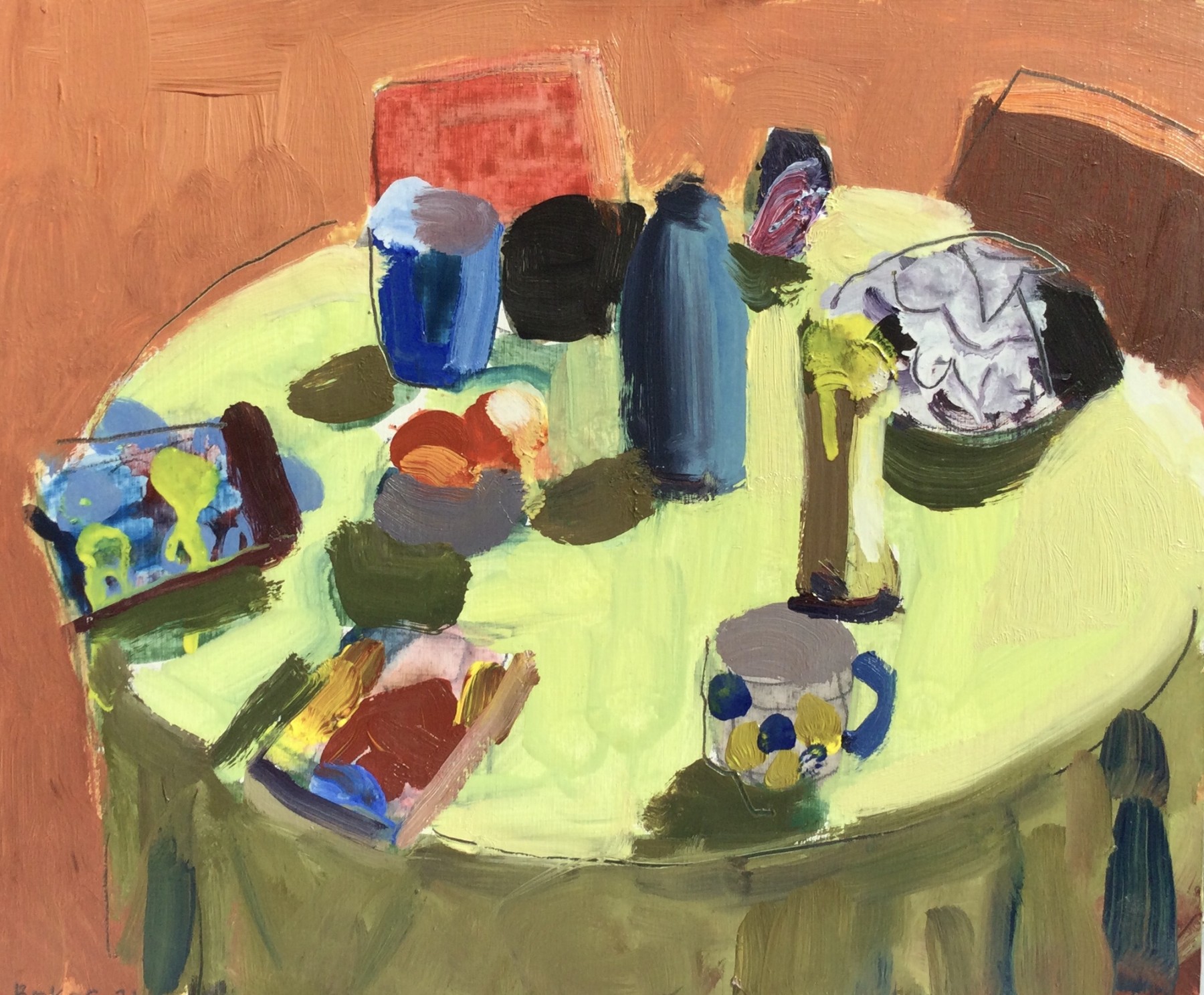 John Bokor, 2021, oil on board, Still life