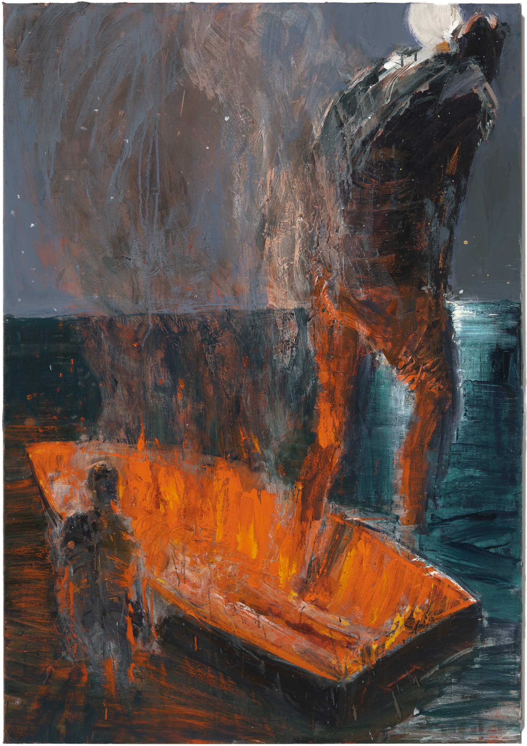 Figures Moon and Burning Boat - King Street Gallery on William