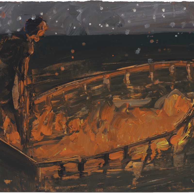 Untitled [Figure in Burning Boat]