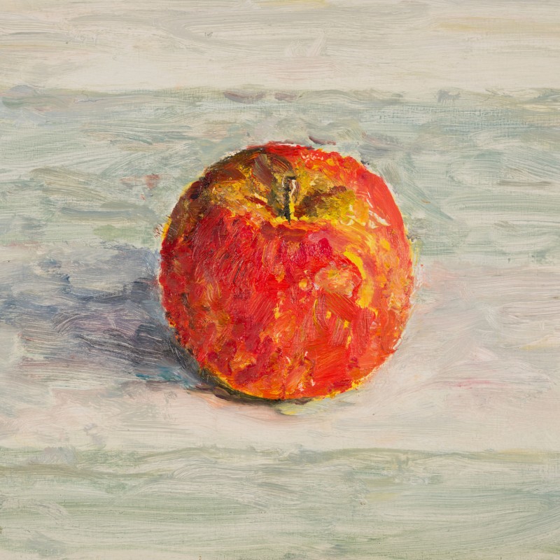 Pink Lady Apple on Striped Towel