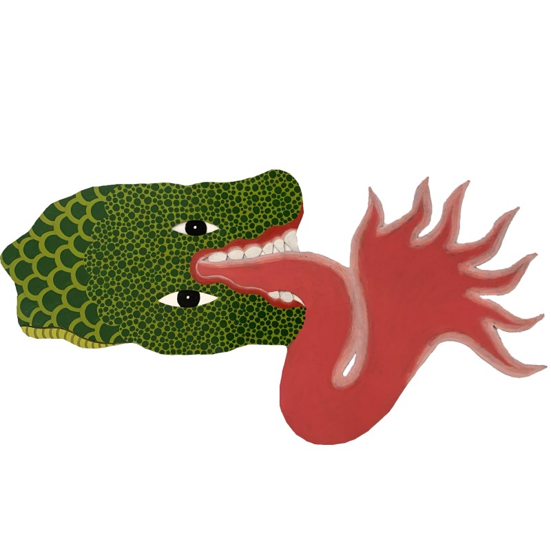 Untitled [alligator and flame from the mouth]