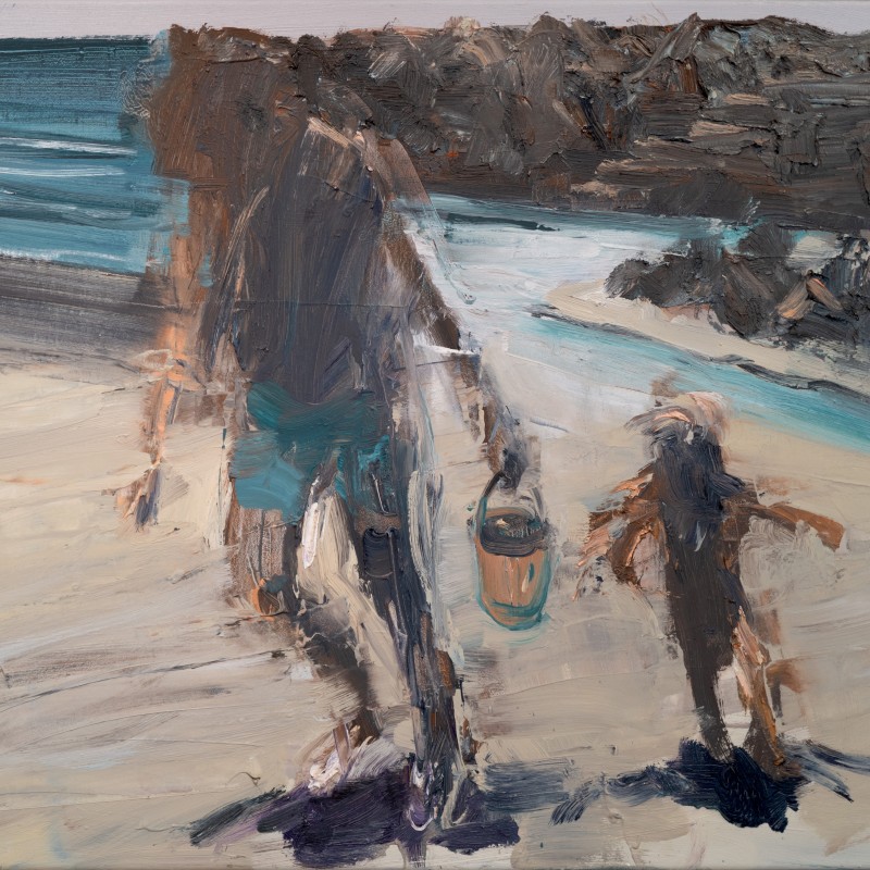 Beach Couple with Bucket